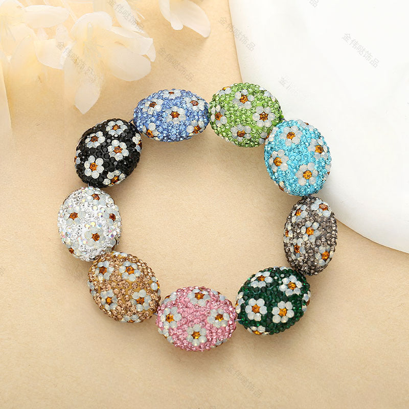 Wholesale 10pcs Plum Blossom Colorful Diamond Beads
